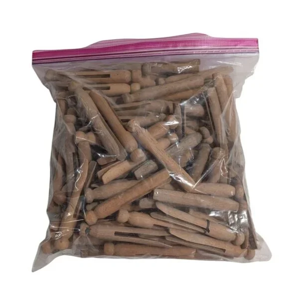 Vintage Wooden Clothespins 1 gallon bag rustic laundry craft - Picture 1 of 11